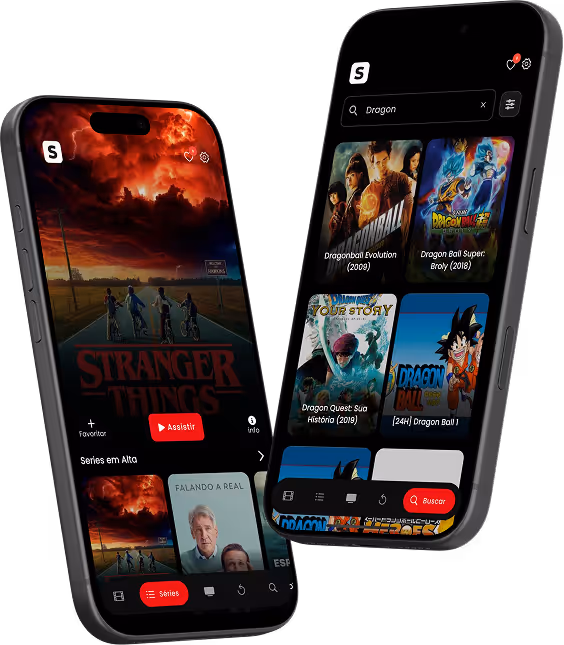 App da Strimee, interface em mockup